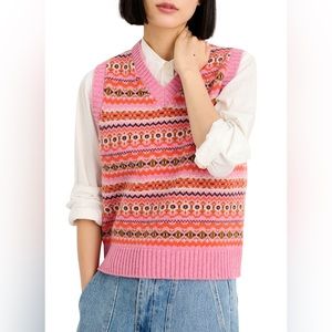 Alex Mill ‘Francis’ Extra Fine Merino Wool Fair Isle Vest XS